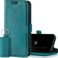 Etui i futerały do telefonów - SURAZO etui na telefon Samsung Galaxy S24 FE skórzane etui z klapką i ochroną RFID skórzane etui turkusowe - miniaturka - grafika 1