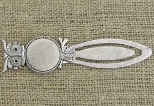 [571133] Zakładka do książki srebrna kaboszon 20mm - Zakładki indeksujące - miniaturka - grafika 1