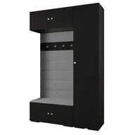 Szafy - Garderoba wysoka do przedpokoju INOVA 2 Zestaw 19 wysokość 236,7 biały czarny kaszmir - miniaturka - grafika 1