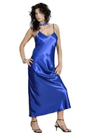 Bielizna nocna - Długa satynowa koszula Iga niebieska XXL - Pudełko podarunkowe - miniaturka - grafika 1