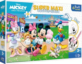 Puzzle - Puzzle 24 Super Maxi dla dzieci - Mickey w wesołym miasteczku wiek 3+ - grafika 1