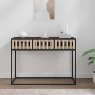 vidaXL Stolik konsolowy, czarny, 105x30x75 cm - Konsole i sekretarzyki - miniaturka - grafika 1
