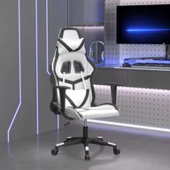 Fotele gamingowe - vidaXL Fotel gamingowy, biało-czarny, sztuczna skóra - miniaturka - grafika 1