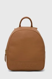 Love Moschino plecak damski kolor brązowy mały gładki - Plecaki - miniaturka - grafika 1