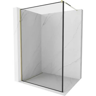 Mexen Kioto ścianka prysznicowa 50 x 200 cm, transparent/czarny wzór 8 mm, złota - Ścianki i drzwi prysznicowe - miniaturka - grafika 1