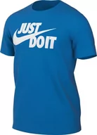 Koszulki męskie - Nike Top męska odzież sportowa Tee Just Do It Swoosh, Lt Photo Blue, AR5006-437, 3XL - miniaturka - grafika 1