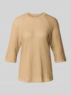 Swetry damskie - Sweter z dzianiny z prążkowanymi wykończeniami model ‘VIOLETTA’ - miniaturka - grafika 1