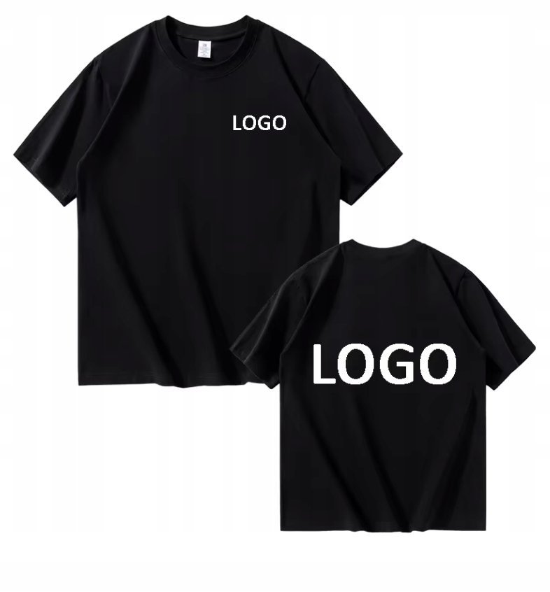 KOSZULKA Z NADRUKIEM MĘSKA ŚMIESZNA T-SHIRT DWUSTRONNY NADRUK TWOJE LOGO