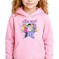 Bluzy dla dziewczynek - Bluza Dziecięca Różowa Z Kapturem SAJA BOYS STAR Muzyka Wzory Rozm 140 cm - miniaturka - grafika 1