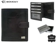 Komplety bielizny - Portfele męskie-Portfel skórzany PC-108L-BAR-2540 Black-czarny - miniaturka - grafika 1