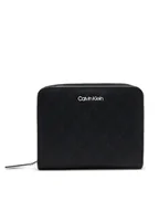 Portfele - Calvin Klein Mały Portfel Damski Ck Must Medium Zip Around_Mono K60K612942 Czarny - miniaturka - grafika 1