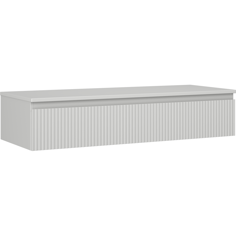 Mexen Rivel szafka łazienkowa podumywalkowa 120 cm z blatem, 1 szuflada, ryflowana , szara mat - 91A20-12023-1-BFC62