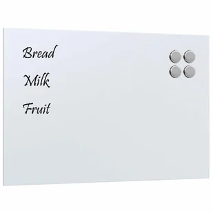 vidaXL Tablica magnetyczna ścienna biała 60x40 cm szkło hartowane - Tablice i flipcharty - miniaturka - grafika 1