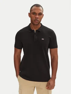 Tommy Jeans Polo DM0DM20676 Czarny Slim Fit - Koszulki męskie - miniaturka - grafika 1
