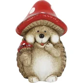 Pozostałe ozdoby ogrodowe - Figurka dekoracyjna JEŻYK Z GRZYBKIEM czerwony - wys. 12,8 cm - miniaturka - grafika 1