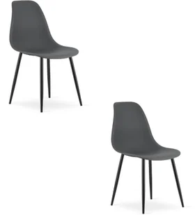 Krzesło WAT ciemnoszare / nogi czarne x 2 - Krzesła - miniaturka - grafika 1