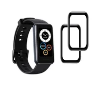 Akcesoria do smartwatchy - ZESTAW 2X Szkło Hybrydowe FULL GLUE 5D do Realme Band 2 czarny - miniaturka - grafika 1