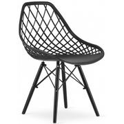 Krzesła - Komplet czarnych ażurowych krzeseł kuchennych 4 szt Seram 4S - miniaturka - grafika 1