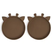 Miseczki i talerzyki dla dzieci - 2 Talerzyki Silikonowe Giraf Acorn Nuuroo - miniaturka - grafika 1