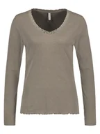 Koszulki i topy damskie - Eight2Nine Koszulka w kolorze szarobrązowym - miniaturka - grafika 1