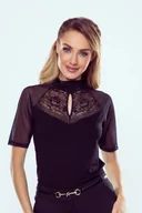 Bluzki damskie - Eldar Ermina koronkowy półgolf krótki rękaw M - miniaturka - grafika 1