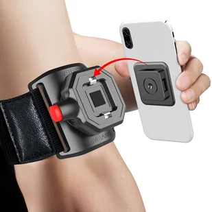 Opaska na rękę ramię na telefon do biegania sport uchwyt do telefonu zaczep klips TSA1 Armband czarny - Etui i futerały do telefonów - miniaturka - grafika 2