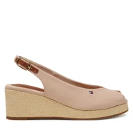Espadryle damskie - Espadryle Tommy Hilfiger Flag Mid Wedge Espad Slingback FW0FW08595 Różowy - miniaturka - grafika 1