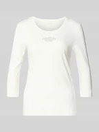 Bluzki damskie - Bluzka z długim rękawem zdobiona kamieniami - miniaturka - grafika 1