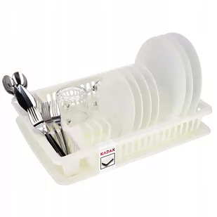 Suszarka do naczyń Jelsi 46 cm z ociekaczem, kremowa - Suszarki do naczyń Suszarka do naczyń Jelsi 46 cm z ociekaczem, kremowa - Suszarki do naczyń - miniaturka - grafika 1