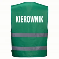 Odzież robocza - Kamizelka odblaskowa F474 PORTWEST S/M-zielona nadruk KIEROWNIK - miniaturka - grafika 1