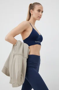 Reebok biustonosz sportowy F9782 kolor granatowy gładki - Bielizna sportowa damska - miniaturka - grafika 1