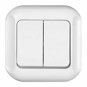 Wyłączniki światła i elektryczne - Wyłącznik dwuklawiszowy świecznikowy Topaz biały - miniaturka - grafika 1