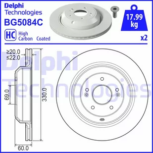 Tarcza hamulcowa DELPHI BG5084C - Tarcze hamulcowe - miniaturka - grafika 1