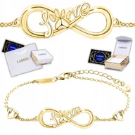 Bransoletki - Złota Bransoletka ze Znakiem Nieskończoności z Łapką Psa Kota POZŁACANA 585 - miniaturka - grafika 1