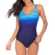 Stroje kąpielowe - JEDNOCZĘŚCIOWY STRÓJ KĄPIELOWY DAMSKI KOSTIUM SPORTOWY NA BASEN MONOKINI L - miniaturka - grafika 1