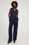 Spodnie damskie - Answear Lab spodnie damskie kolor granatowy szerokie high waist - miniaturka - grafika 1