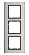 Klawisze i ramki - Hager polo B.7 Ramka 3-krotna pionowa stal szlachetna/antracyt 10133606 10133606 - miniaturka - grafika 1