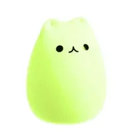 Lampy stojące - Lampka nocna LED silikonowa dla dzieci 16 kolorów Lampa Kotek kot + pilot - miniaturka - grafika 1