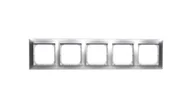 Klawisze i ramki - Ospel Ramka 4-krotna pozioma i pionowa, Impresja R-5Y/18, kolor srebrny - miniaturka - grafika 1