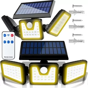 LAMPA SOLARNA 110 LED Z CZUJNIKIEM RUCHU ZMIERZCHU OGRODOWA PILOT - Lampy ogrodowe - miniaturka - grafika 1