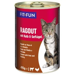 FIT+FUN Ragout Cielęcina i drób 48x415 g - Mokra karma dla kotów - miniaturka - grafika 1