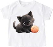 Koszulki dla dziewczynek - Koszulka dla dziewczynki z kotem kot57 - miniaturka - grafika 1