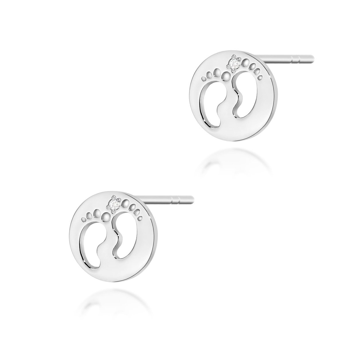 Złote kolczyki z diamentami białe złoto pr. 585