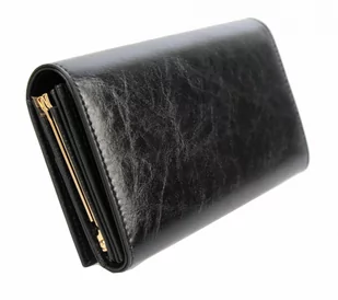 Portfel Damski Skórzany Peterson Złota Klamra Skóra Naturalna RFID PL 466 CZARNY 15,5 x 9,5 x 3 [cm] - Portfele - miniaturka - grafika 4