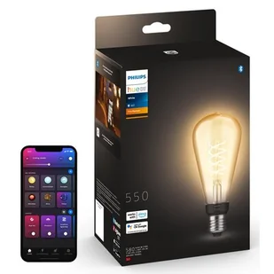 Philips Hue White E27 7W Filament ST72 550lm - Systemy inteligentnych domów - miniaturka - grafika 1