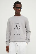 Bluzy męskie - G-Star Raw bluza bawełniana męska kolor szary z nadrukiem D24703-D557 - miniaturka - grafika 1
