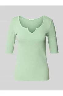 T-shirt o kroju slim fit z mieszanki bawełny - Tom Tailor Denim - Koszulki i topy damskie - miniaturka - grafika 1