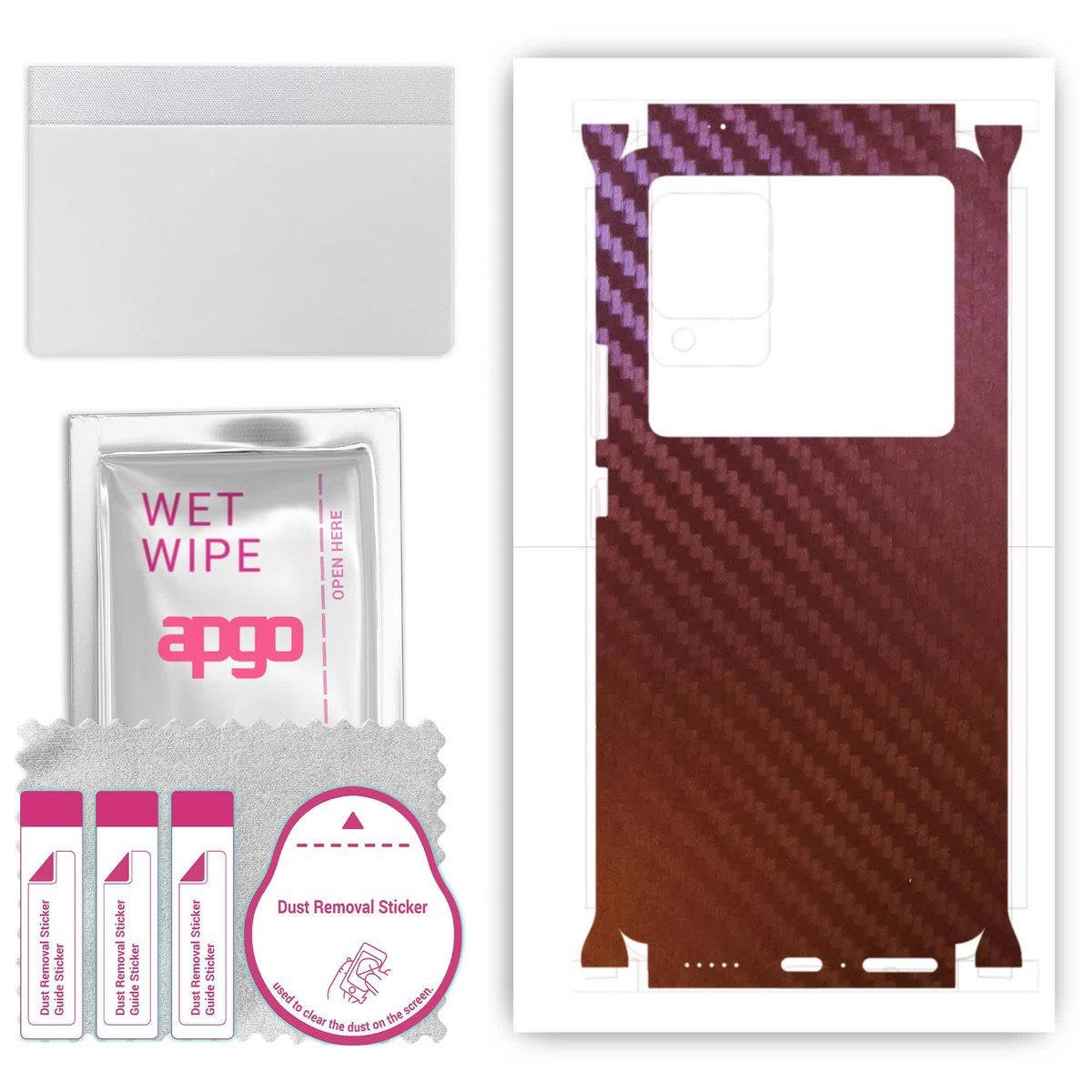 Folia naklejka skórka strukturalna na TYŁ+BOKI do Vivo X80 Pro - Carbon Kameleon CAKA5 - apgo SKINS