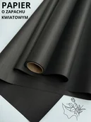 Folia, papier śniadaniowy, serwetki - Papier florystyczny do pakowania satynowy 50cmX9m Czarny - miniaturka - grafika 1