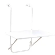 Stoły ogrodowe - Stolik balkonowy 40 x 60 cm biały - miniaturka - grafika 1